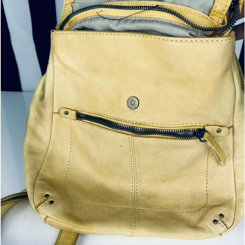 American Leather Company Vintage Soft Yellow Leather Backpack